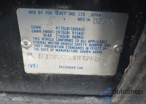 1999 Subaru Forester S из США, поврежденный, VIN JF1SF6558XH734949